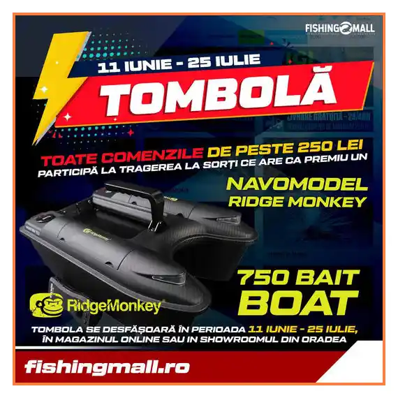 Câștigă un NAVOMODEL Ridge Monkey 750 BAIT BOAT