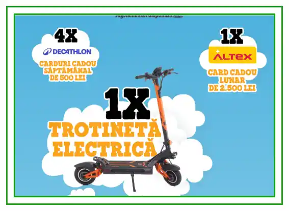 concurs înghețată Ben & Jerry câștigă trotinetă electrică pliabilă