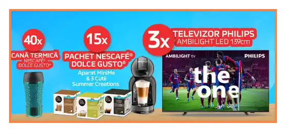 concurs nescafe câștigă Televizor Philips Ambilight LED 55PUS8518, 139 cm, Google TV