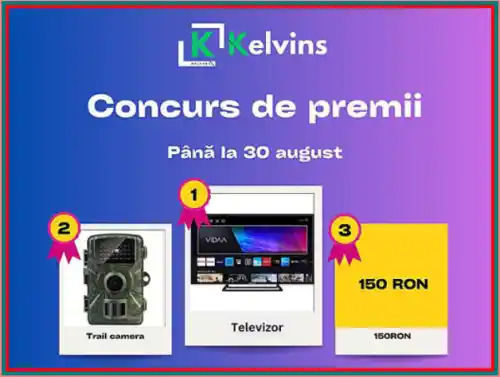 câștigă un televizor smart sau 150 lei la concursul kelvins.ro