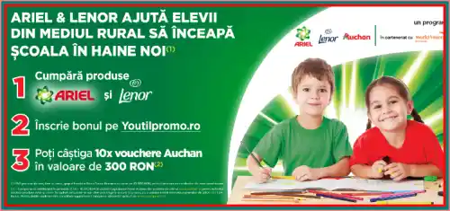 câștigă voucher 300 de lei concurs Ariel și lenor