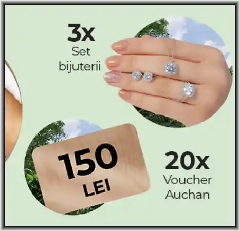 câștigă bijuterii de 1000 lei sau voucher auchan 150 lei concurs lux botanicals